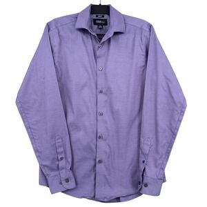 Awearness Kenneth Cole Slim Fit Men 15.5 34/35 Cotton Spandex Purple Dress Shirt